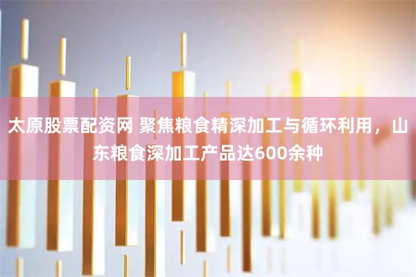 太原股票配资网 聚焦粮食精深加工与循环利用，山东粮食深加工产品达600余种